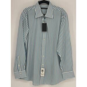 Sean John Striped Long Sleeve Shirt Size 17 1/2 Sleeve 34-35 Regular Fit NWT